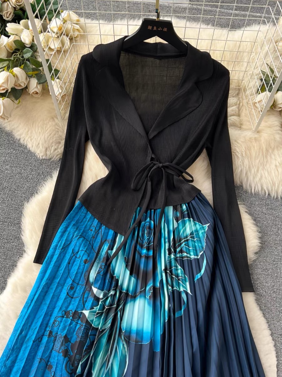 Blue flame designer dress KD147 images